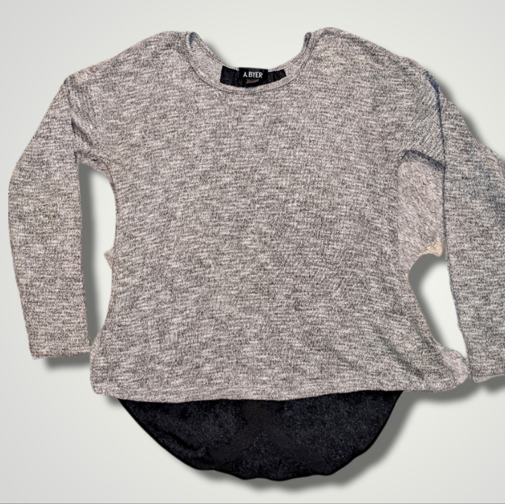 Tan Layered Long Sleeve Lightweight Top with Gold Thread Detail